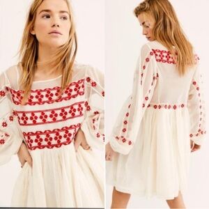 Gorgeous red and white flowy dress by Free People